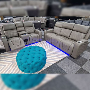 Florida Music Electric Recliners 3+2 Seater Leather Sofa / Blutooth Speakers