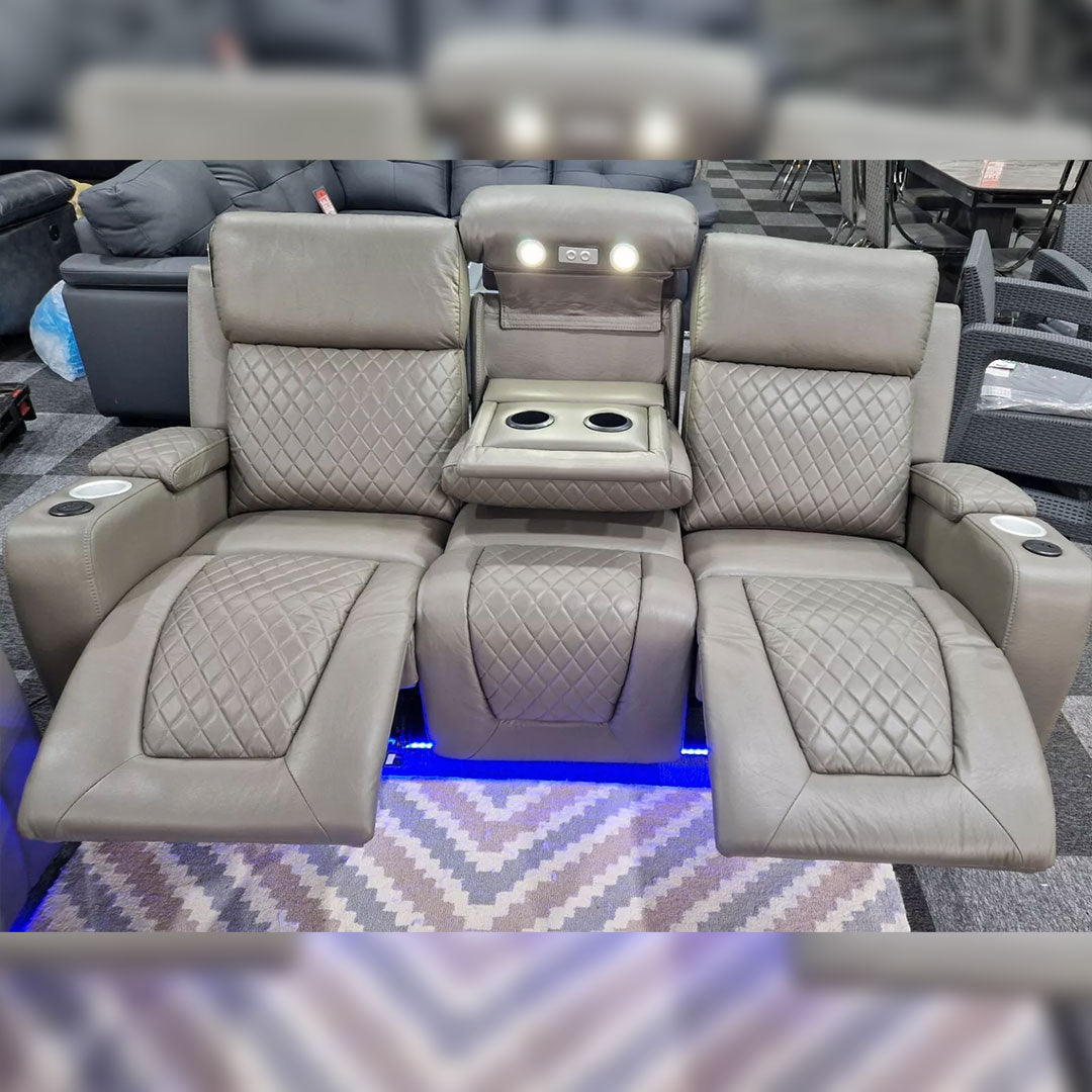 Florida Music Electric Recliners 3+2 Seater Leather Sofa / Blutooth Speakers