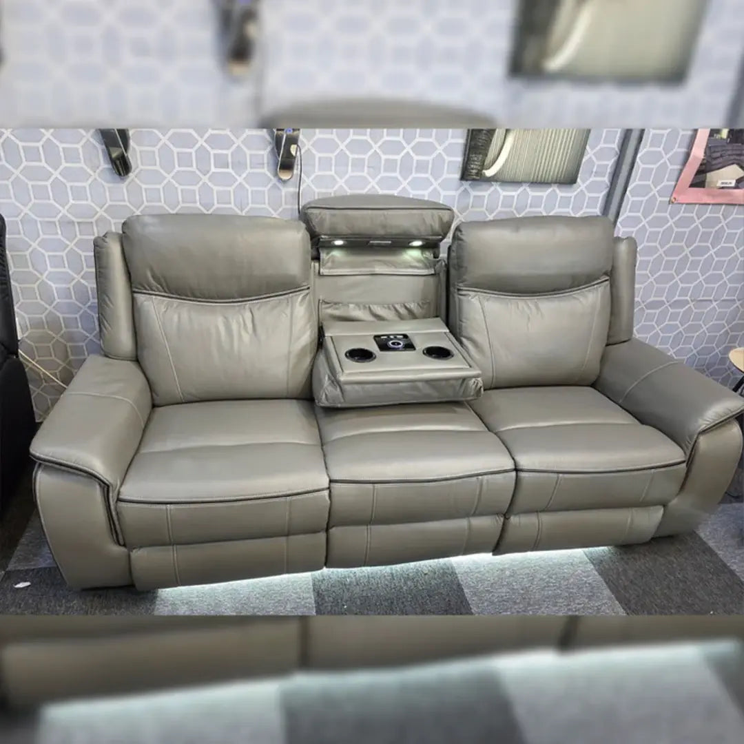 Parada Leather Electric Recliner Sofa 3+2 Seater-Bluetooth/USB/C-Type