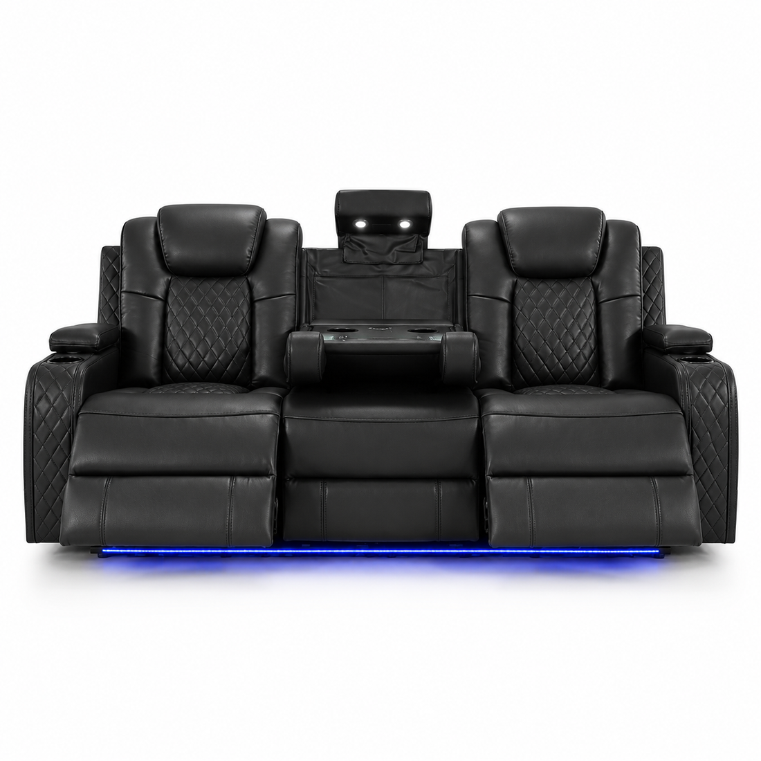 Emilay Leather Electric Recliner Sofa 3+2 Seater with Cooling Cupholders