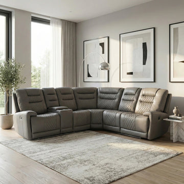 Halifax Leather Electric Recliner Corner Sofa - USB Ports