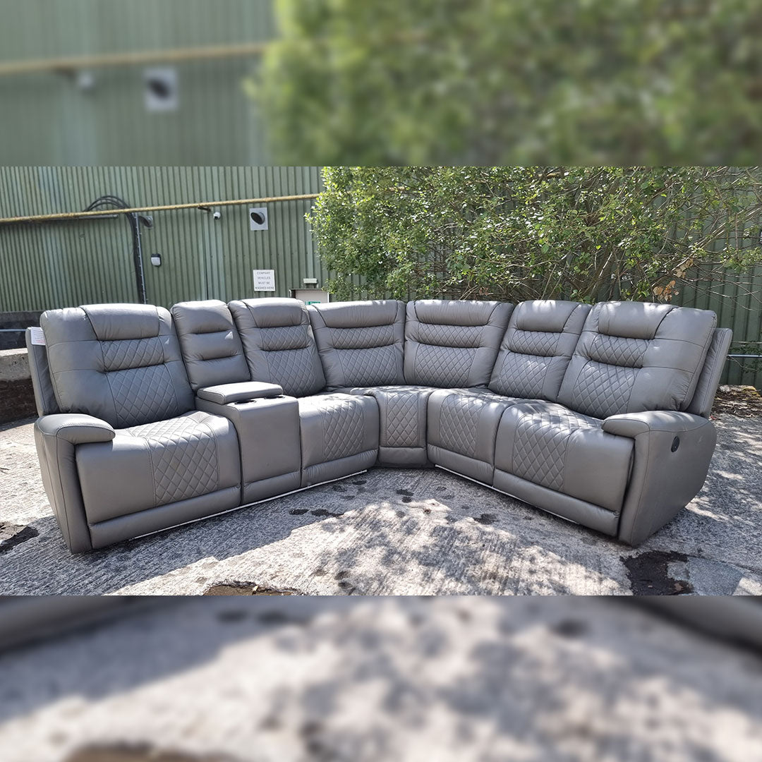 Halifax Leather Electric Recliner Corner Sofa - USB Ports
