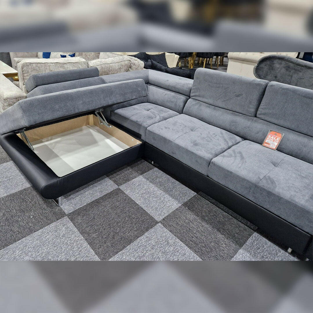 Luton Sofabed Corner Sofa Bed With Storage Box Grey-Black

Left Hand Facing Corner, Right Hand Facing Corner