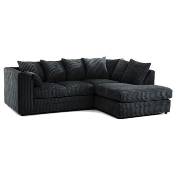 Luxor Fabric Corner Sofa Chocolate | Soft Jumbo Cord 3-4 Seater Corner Sofa