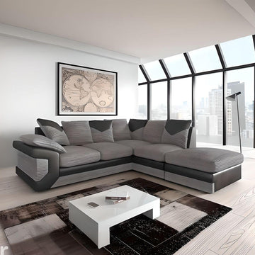 DINO CORNER SOFA JUMBO CORD GREY BLACK OR BEIGE BROWN LEFT OR RIGHT