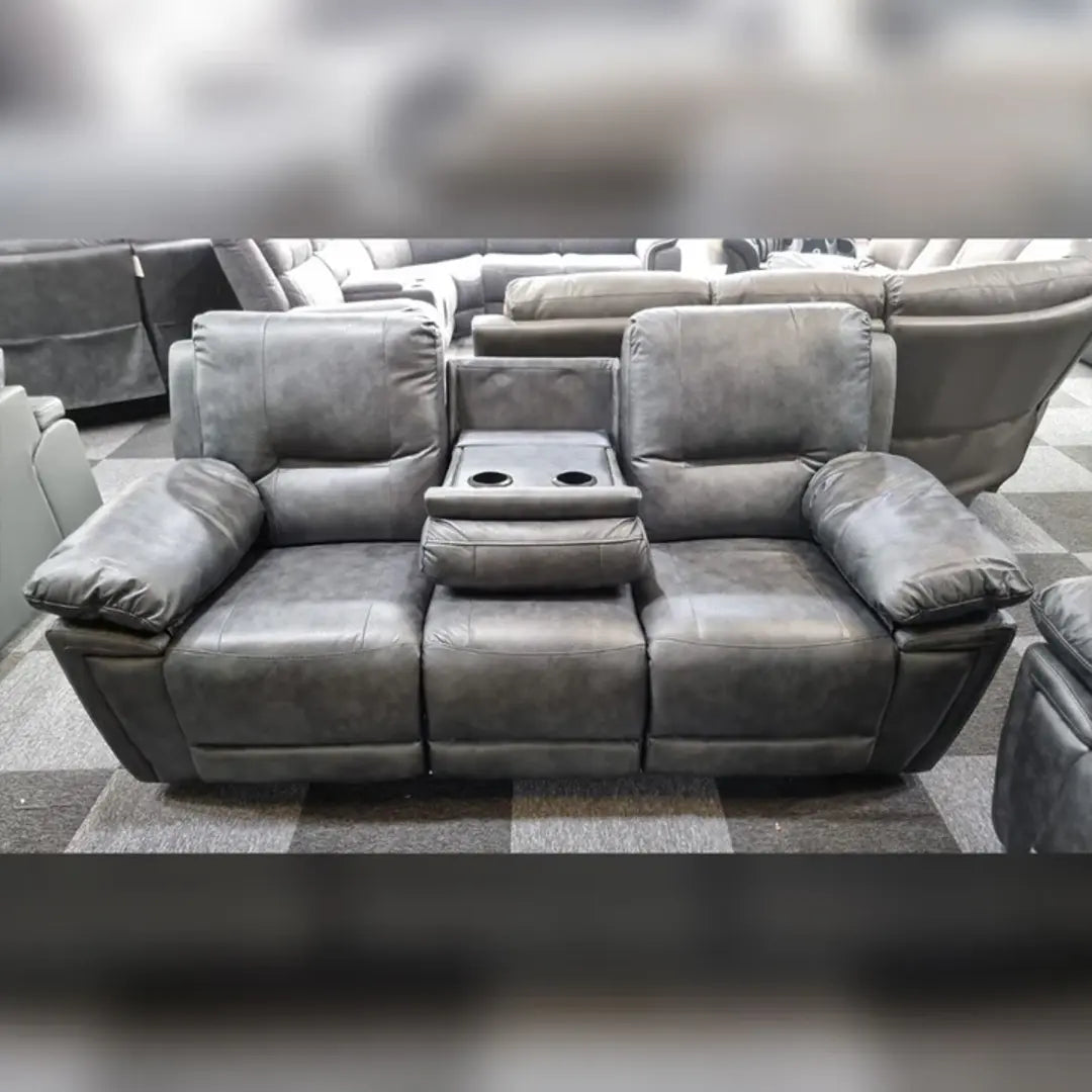Sara Leather Electric Recliner Sofa 3+2 Seater Grey