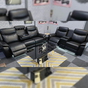 Parada Leather Electric Recliner Sofa 3+2 Seater-Bluetooth/USB