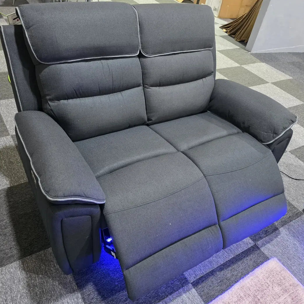 Venice Electric Recliner Sofa Set, Fabric, 3+2 Seater, Platinum with U