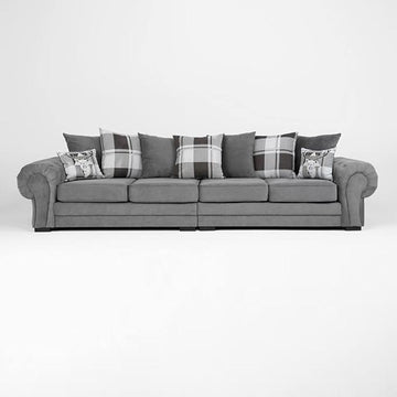Verona 4 Seater Sofa Scatter Back Grey