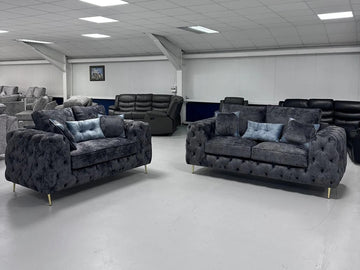 Ashton 3+2  Chesterfield Sofa - Shakespeare Lead Fabric